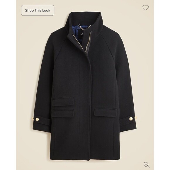 J.CREW Toscana Coat Italian Stadium Cloth Wool Blend 6 Black NEW Jacket CE180 - Picture 1 of 14